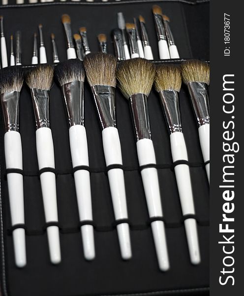 Collection of make-up brushes. Collection of make-up brushes