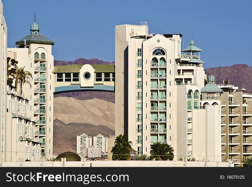 View on a modern building in Eilat, Israel