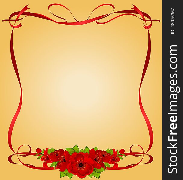 Background with beautiful red poppy