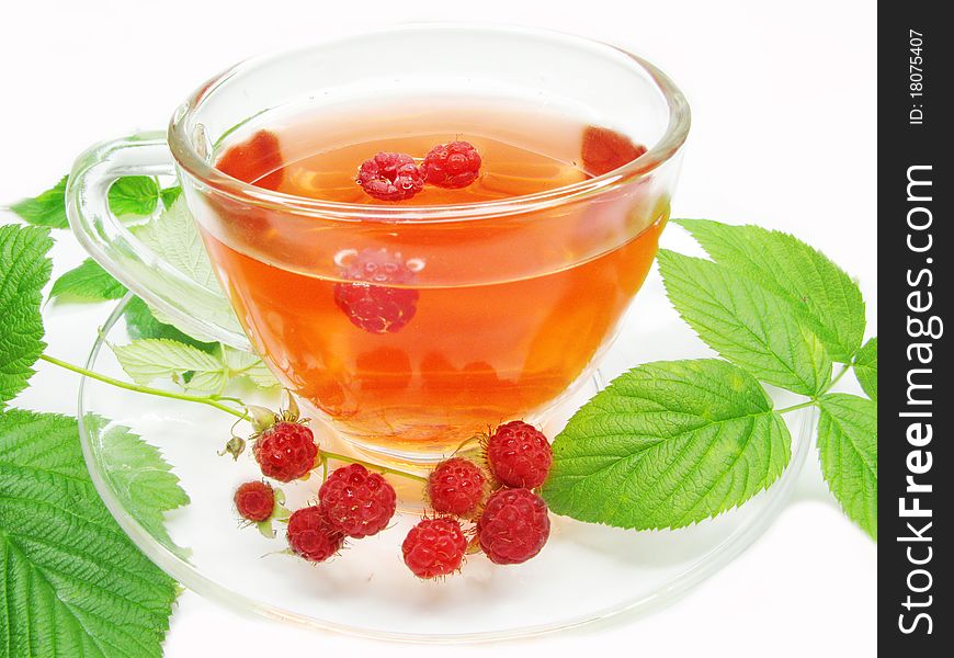 Fruit red tea with raspberry extract and berries. Fruit red tea with raspberry extract and berries