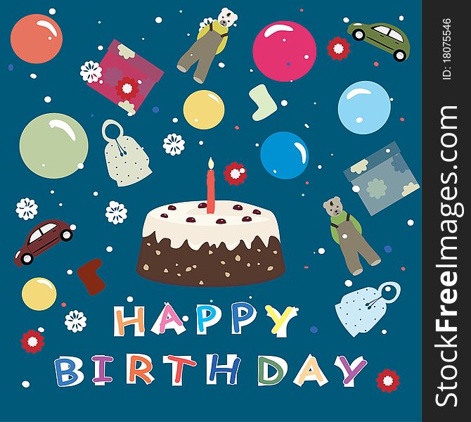Happy Birthday - Greeting Background For Kids