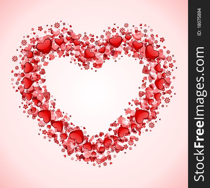 Hearts frame Valentine's day background