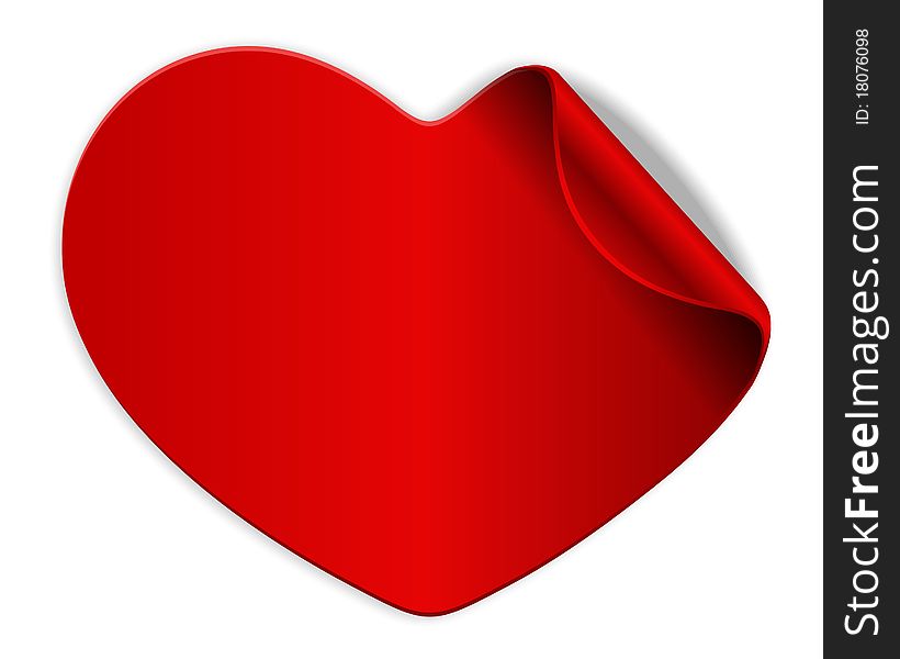 Red heart sticker vector illustration