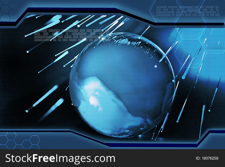 Abstraction blue background in high-tech style. Abstraction blue background in high-tech style