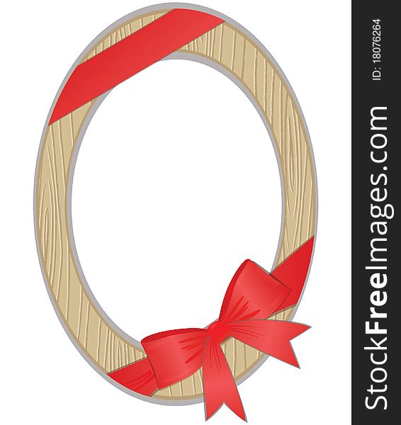 Framework for photo with a red bow. Vector illustration. Framework for photo with a red bow. Vector illustration