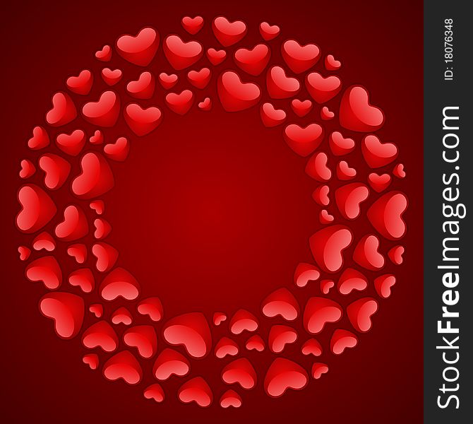 Valentine's day card with hearts vector background