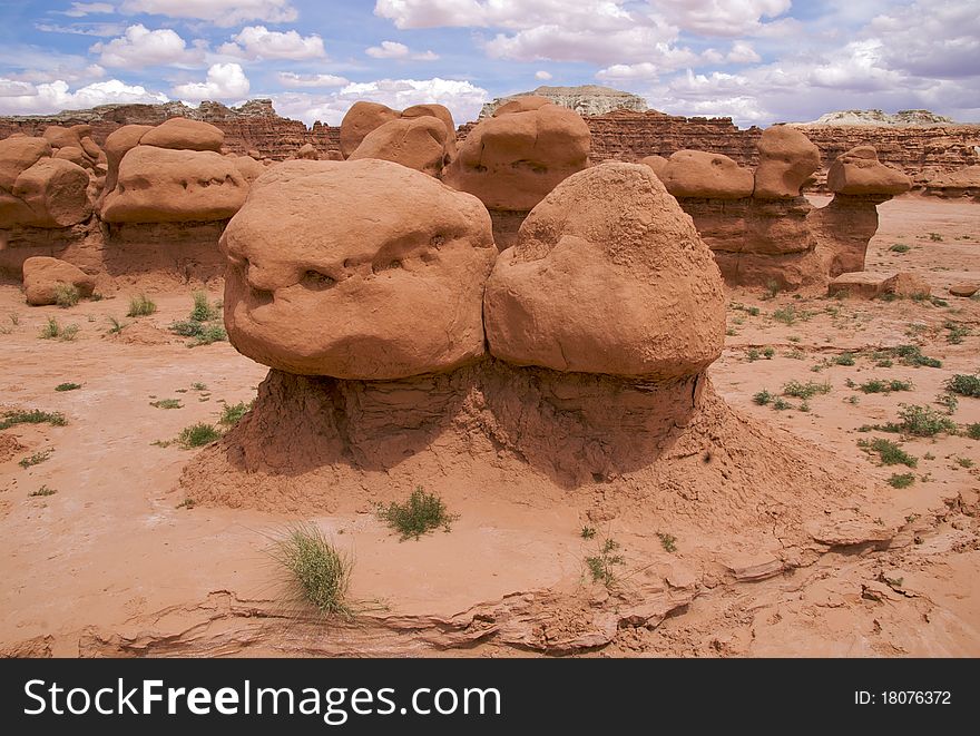 The unusual sandstone formations of Goblin Valley State Park, Utah