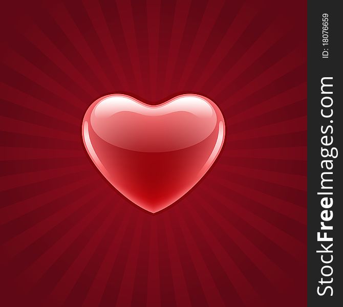 Heart red shiny Valentine's day background