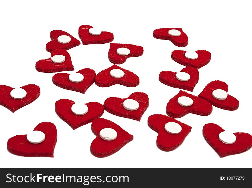 Valentine hearts isolated on a white background. Valentine hearts isolated on a white background