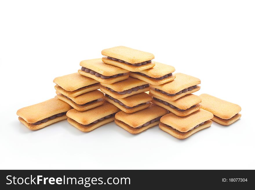 Biscuits arranged in the shape of a pyramid