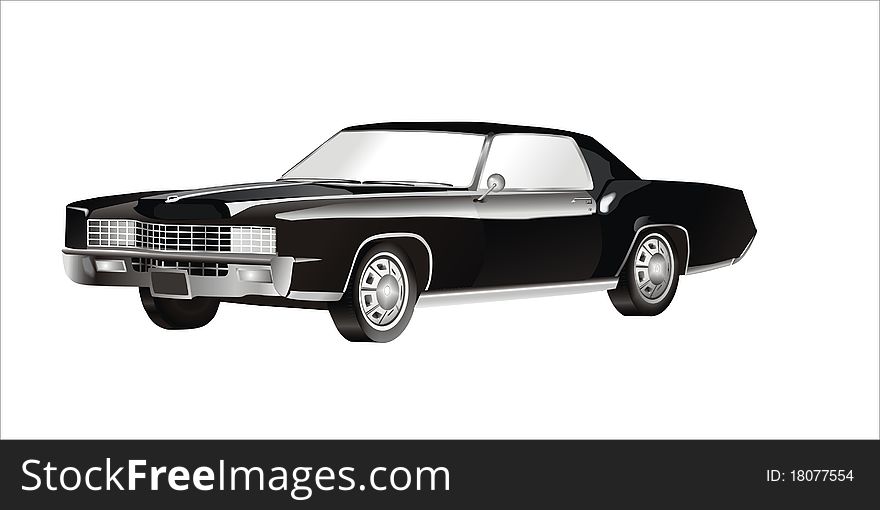 Old classic car black, retro