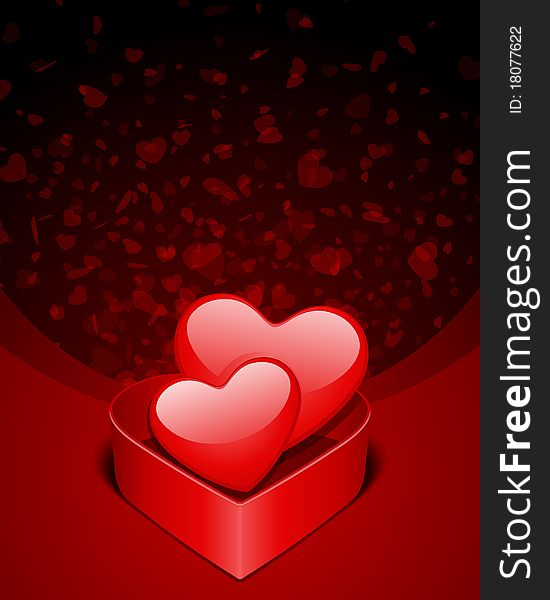 Open gift heart Valentine's day background