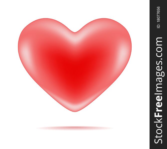 Red shiny heart shape Valentine's day illustration