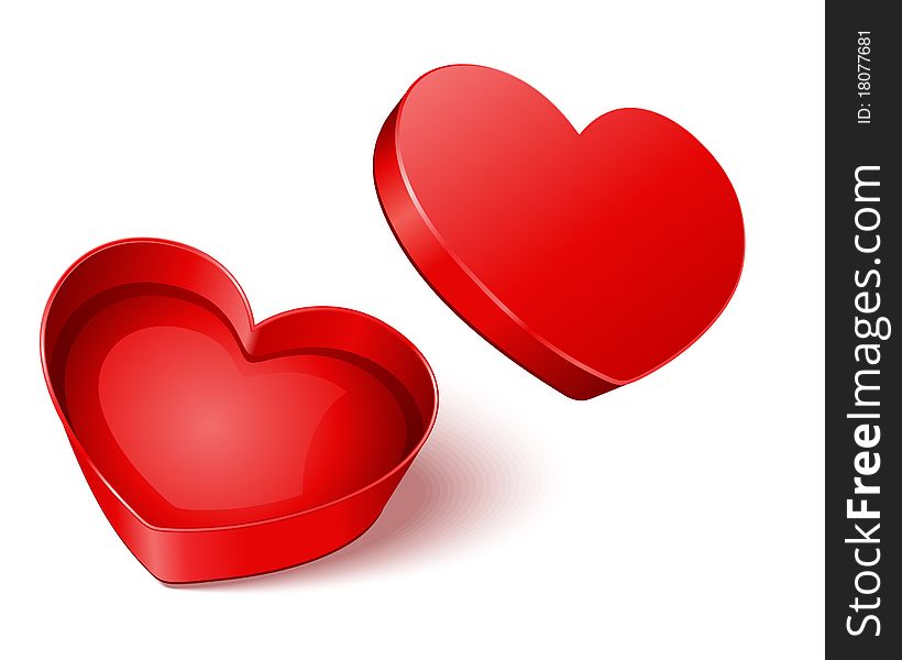Open gift heart Valentine's day illustration