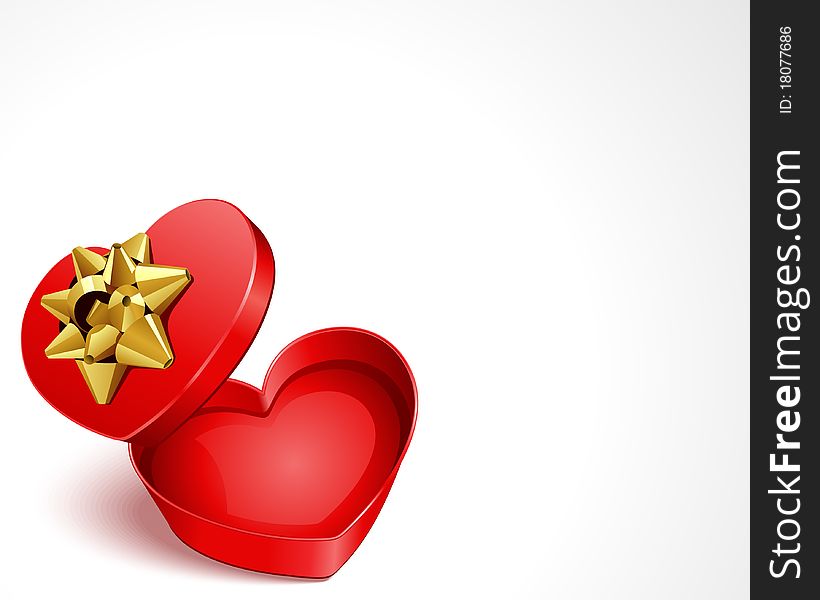 Open gift heart Valentine's day background