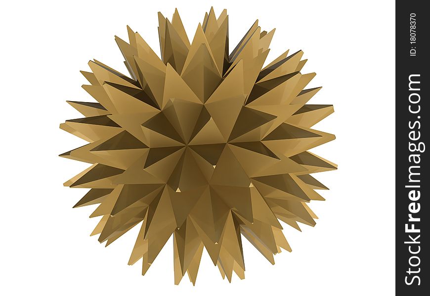 Star of the yellow metal on a white background