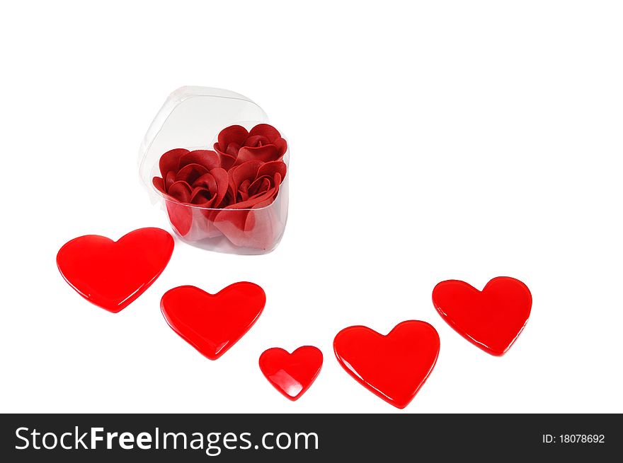 The abstract background from hearts is isolated on a white background