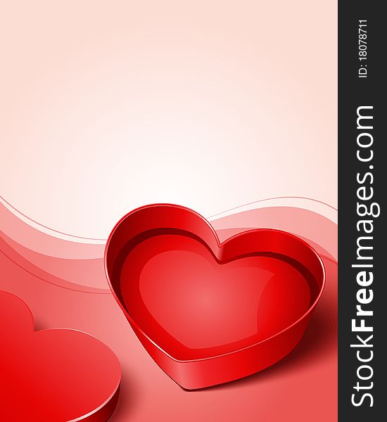 Open gift heart Valentine's day background