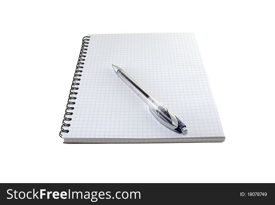 Notebook with the handle isolated on a white background