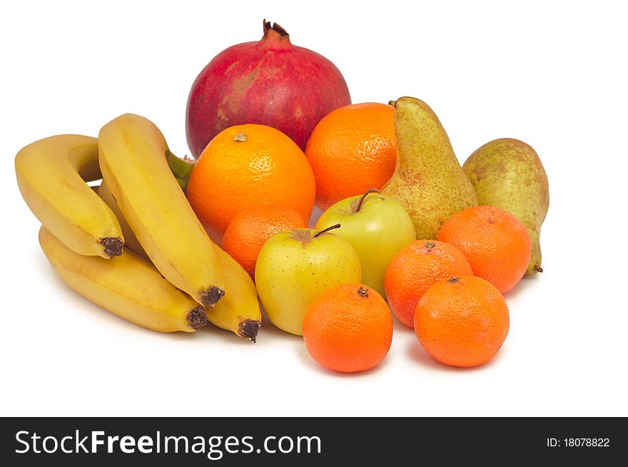 Fresh fruits isolated on a white background. Fresh fruits isolated on a white background