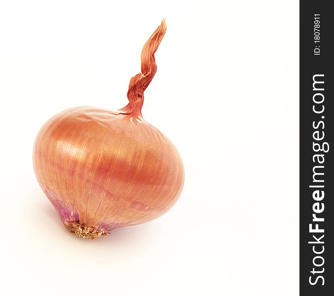 Red raw onion isolated on white