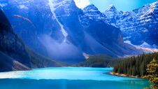 Moraine Lake, Valley Of The Ten Peaks, Banff National Park, Alberta, Canada, Beautiful Landscape Royalty Free Stock Image Moraine Lake, Valley Of The Ten Peaks, Banff National Park, Alberta, Canada, Beautiful Landscape Royalty Free Stock Image