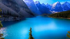 Moraine Lake, Valley Of The Ten Peaks, Beautiful Landscape, Banff National Park, Alberta, Canada Royalty Free Stock Photography Moraine Lake, Valley Of The Ten Peaks, Beautiful Landscape, Banff National Park, Alberta, Canada Royalty Free Stock Photography