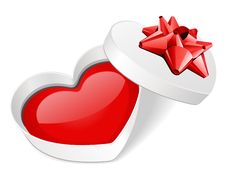 Open Gift Heart With Red Heart Royalty Free Stock Photo Open Gift Heart With Red Heart Royalty Free Stock Photo
