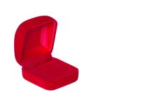 A Open Red Velvet Box Isolated On White Stock Photo A Open Red Velvet Box Isolated On White Stock Photo