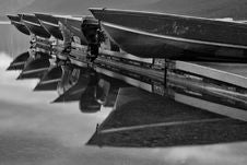 Boats Resting On Dock Royalty Free Stock Photography