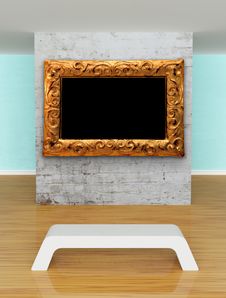 Gallery S Hall With Bench Royalty Free Stock Photography Gallery S Hall With Bench Royalty Free Stock Photography