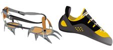 Rock Climbing And Ice Climbing Shoes Stock Images Rock Climbing And Ice Climbing Shoes Stock Images
