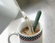 Pouring The Morning Coffee Stock Photography Pouring The Morning Coffee Stock Photography