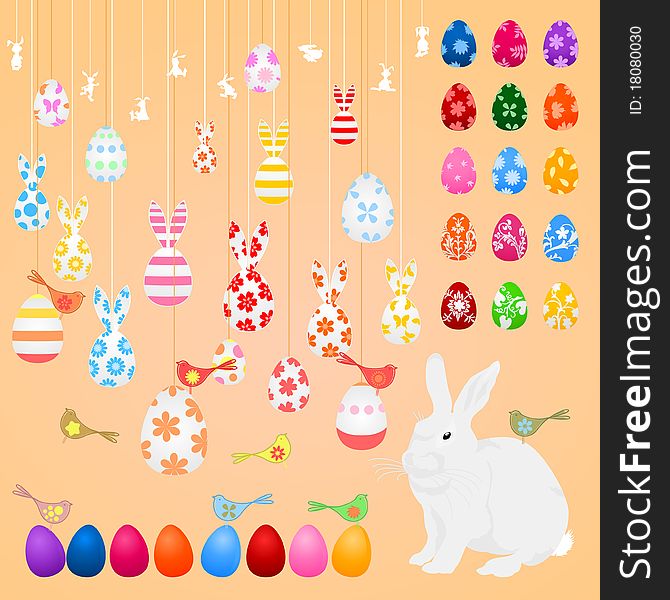 Collection on an easter theme. A illustration. Collection on an easter theme. A illustration