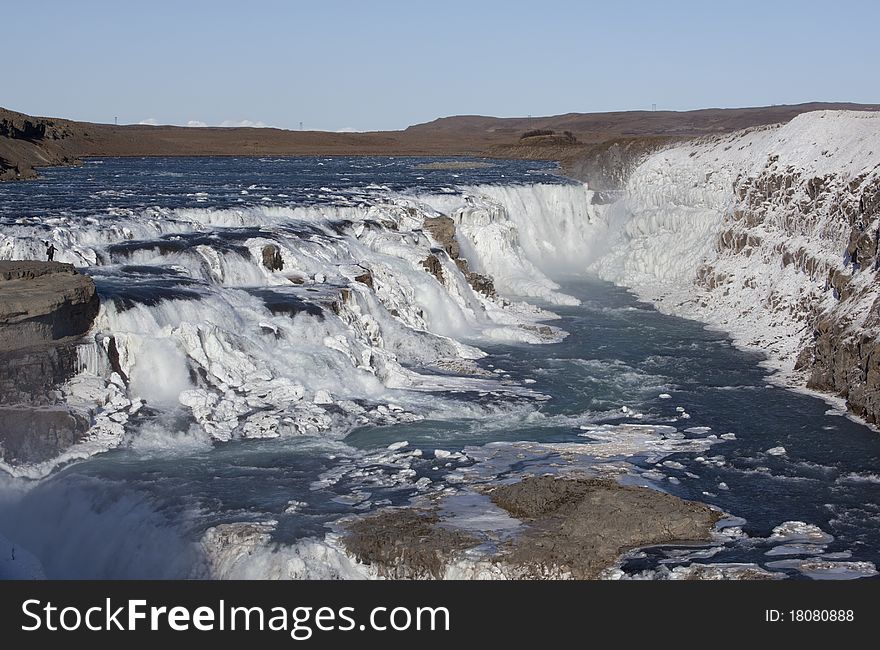 The famous Gullfoss waterfall in the 'Golden circle' in Iceland
