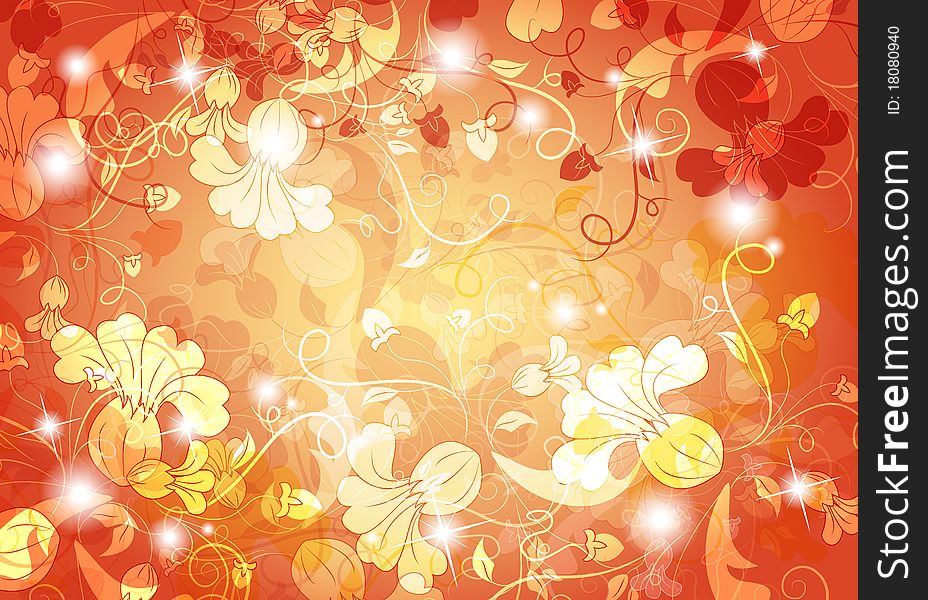 Vector flower background. Bright harmonic colors. Vector flower background. Bright harmonic colors.