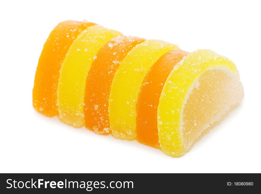 Fruit candy isolated on the white background