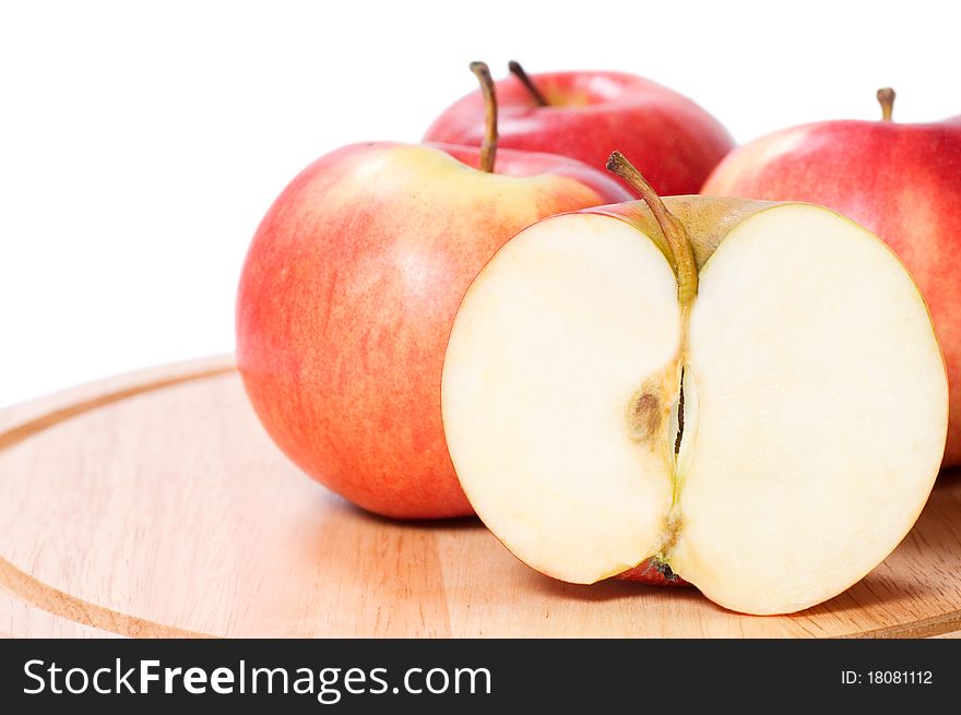 Red apple isolated on the white background