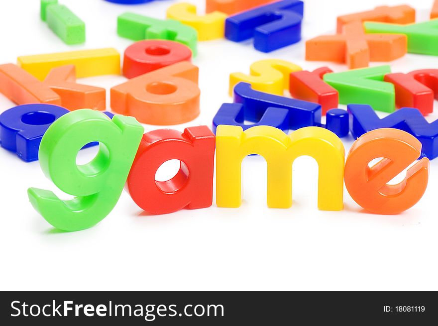 Plastic English letters isolated
