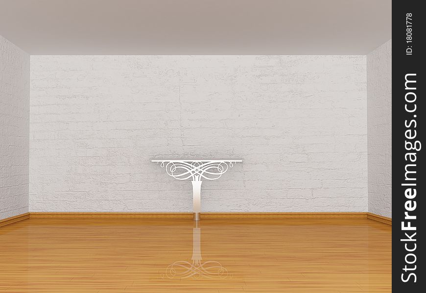 Alone console-table in gallery. Alone console-table in gallery