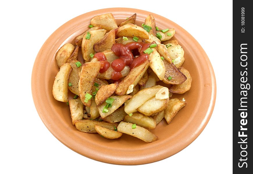 Fried Potatoes With Ketchup