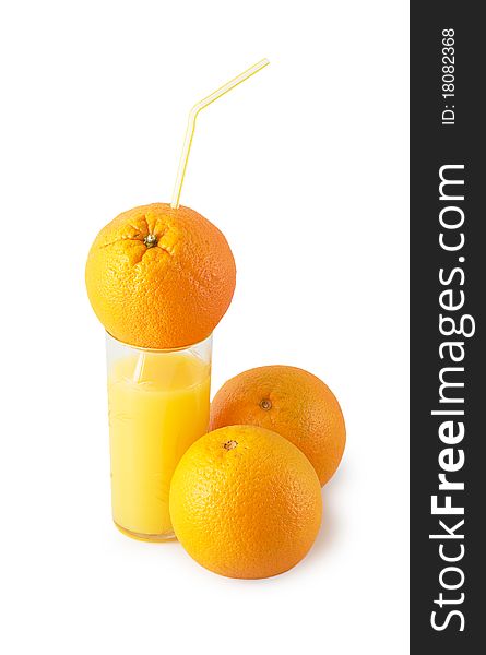 The three oranges isolated on a white background. The three oranges isolated on a white background