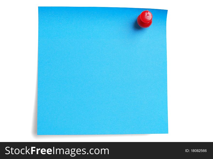 Empty sticky paper on a white