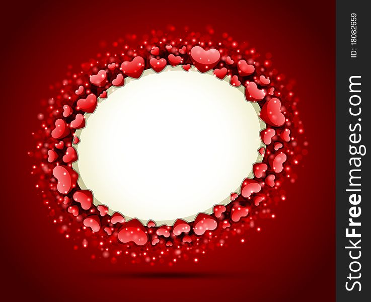 Valentine's day frame vector background with hearts. Valentine's day frame vector background with hearts