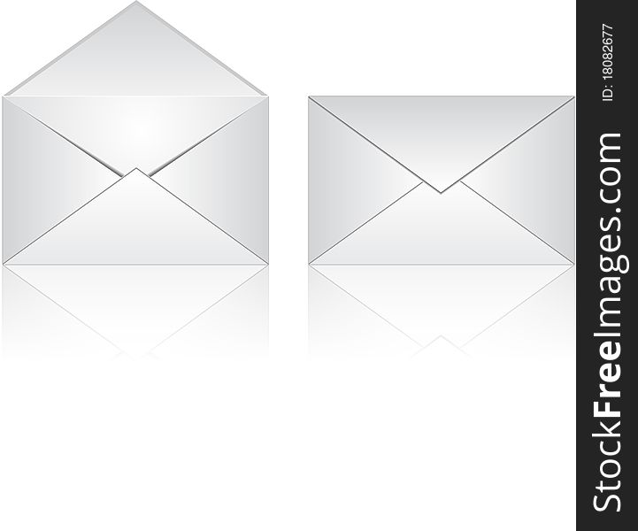 Illustration Of Envelopes - Open And Closed