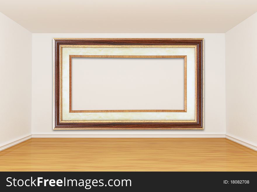 Empty gallery with picture frame