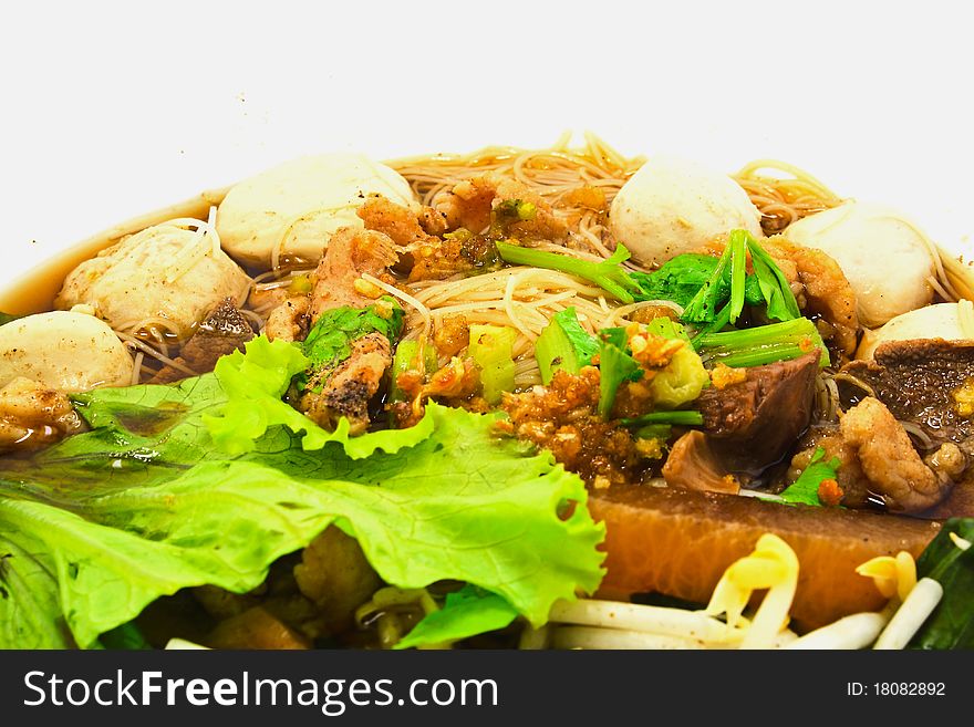 Chinese noodles isolate on white background