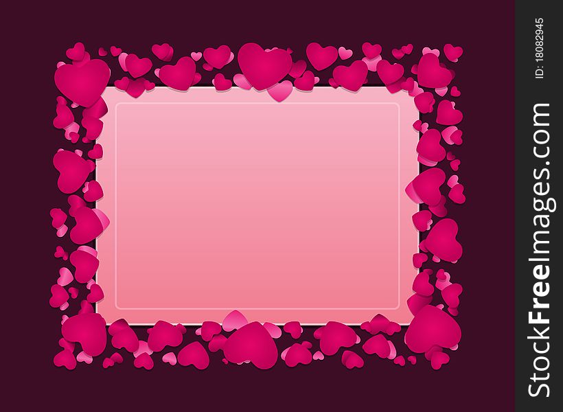 Valentine's day card with hearts background