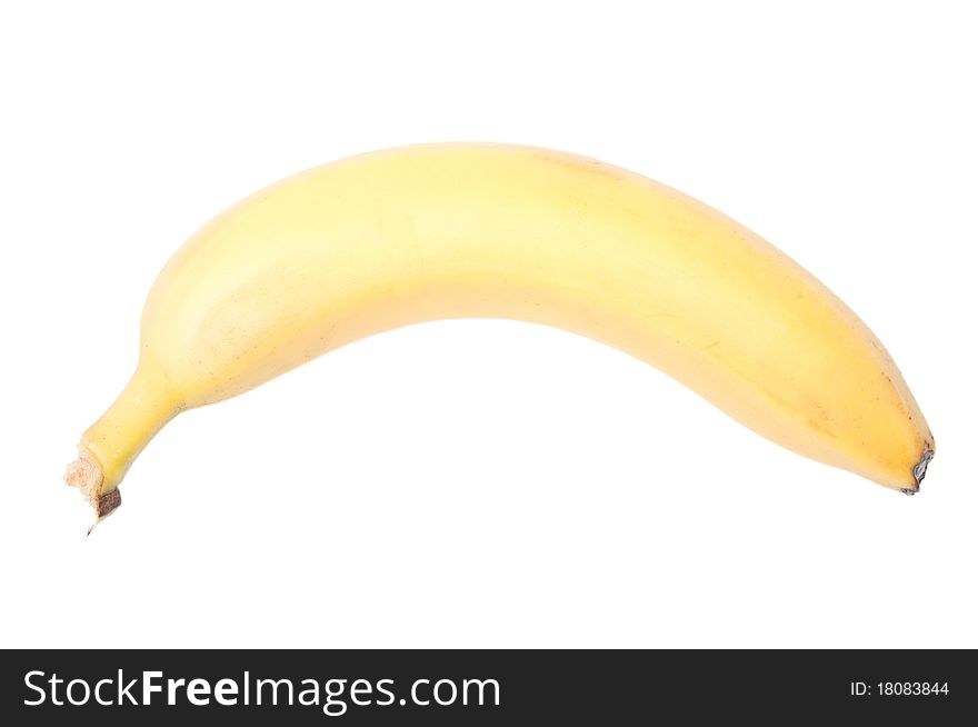 A ripe yellow banana isolated on white.