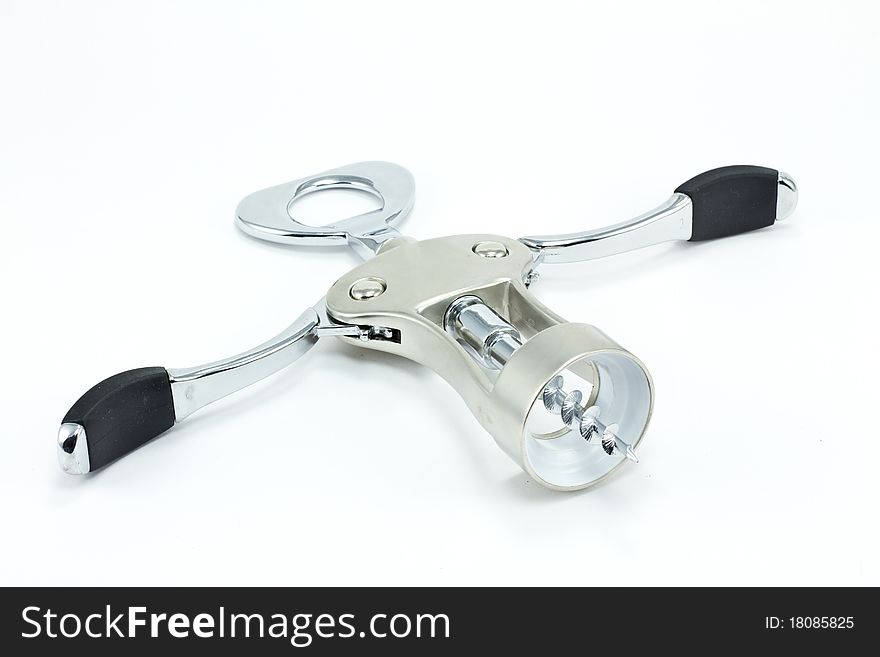 Corkscrew isolated on white background